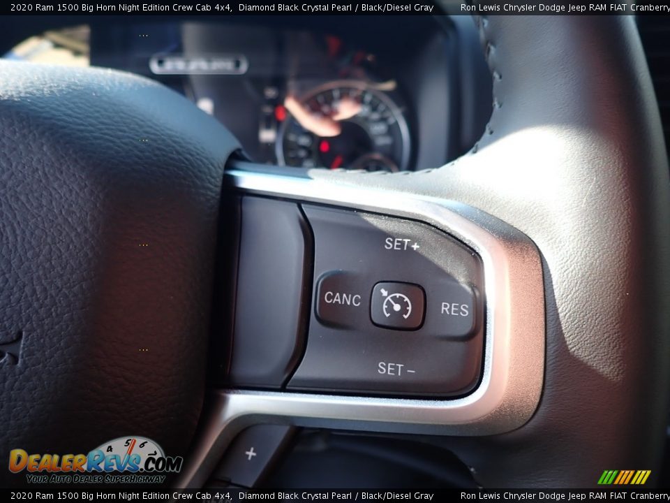 2020 Ram 1500 Big Horn Night Edition Crew Cab 4x4 Diamond Black Crystal Pearl / Black/Diesel Gray Photo #17