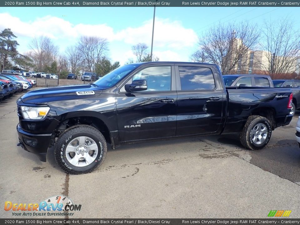 2020 Ram 1500 Big Horn Crew Cab 4x4 Diamond Black Crystal Pearl / Black/Diesel Gray Photo #2