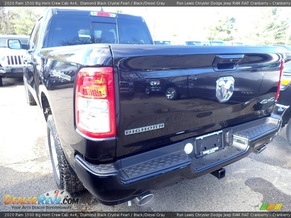 2020 Ram 1500 Big Horn Crew Cab 4x4 Diamond Black Crystal Pearl / Black/Diesel Gray Photo #3