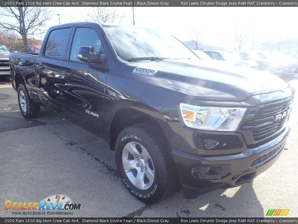 2020 Ram 1500 Big Horn Crew Cab 4x4 Diamond Black Crystal Pearl / Black/Diesel Gray Photo #6