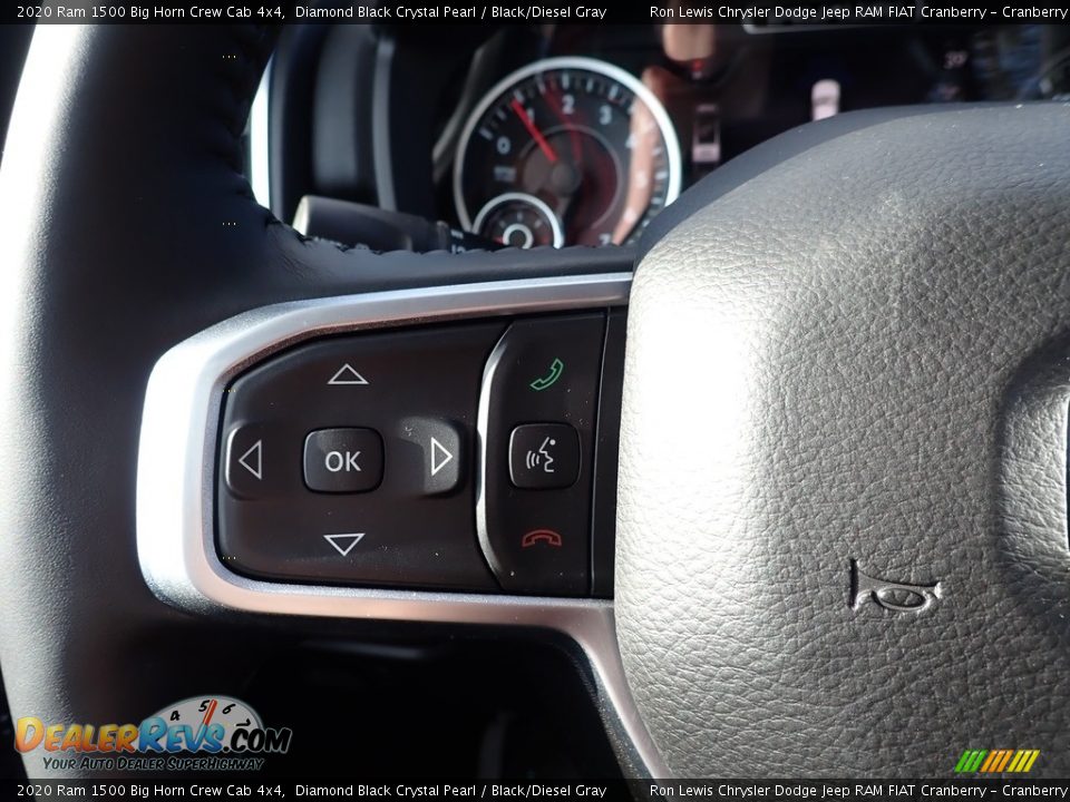 2020 Ram 1500 Big Horn Crew Cab 4x4 Diamond Black Crystal Pearl / Black/Diesel Gray Photo #20