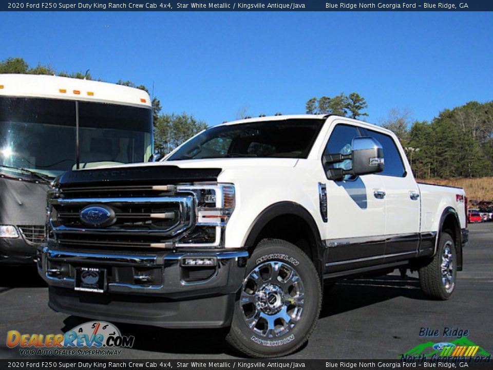 2020 Ford F250 Super Duty King Ranch Crew Cab 4x4 Star White Metallic / Kingsville Antique/Java Photo #1
