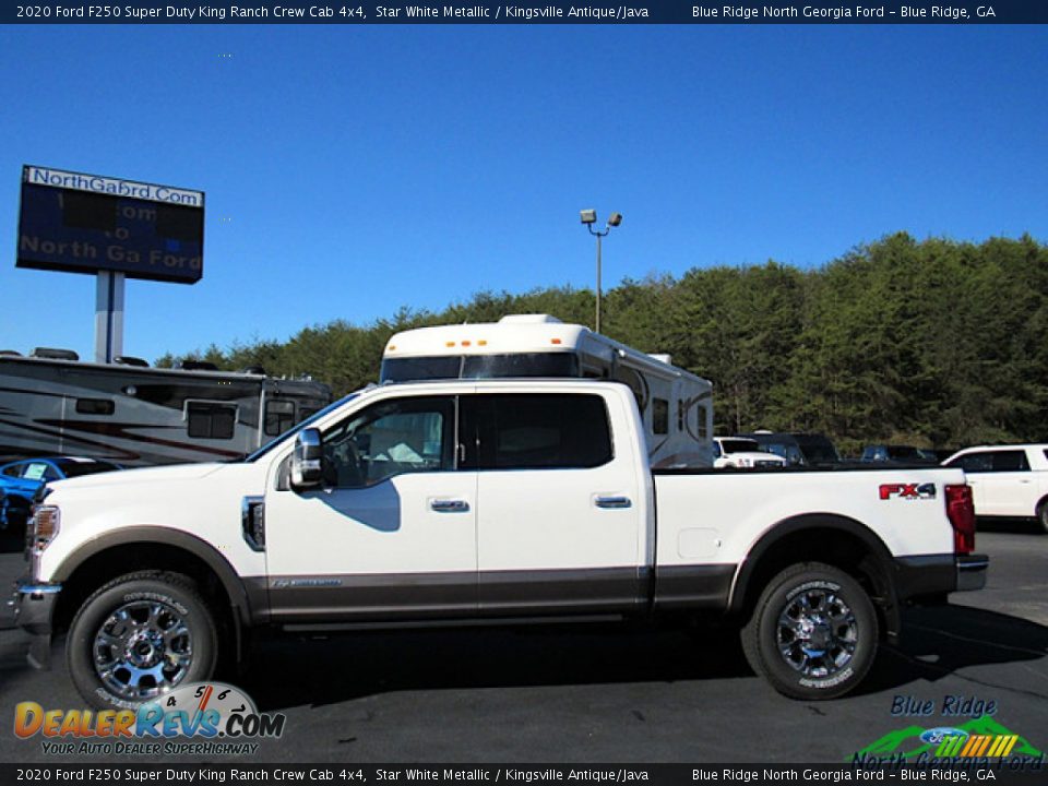 2020 Ford F250 Super Duty King Ranch Crew Cab 4x4 Star White Metallic / Kingsville Antique/Java Photo #2