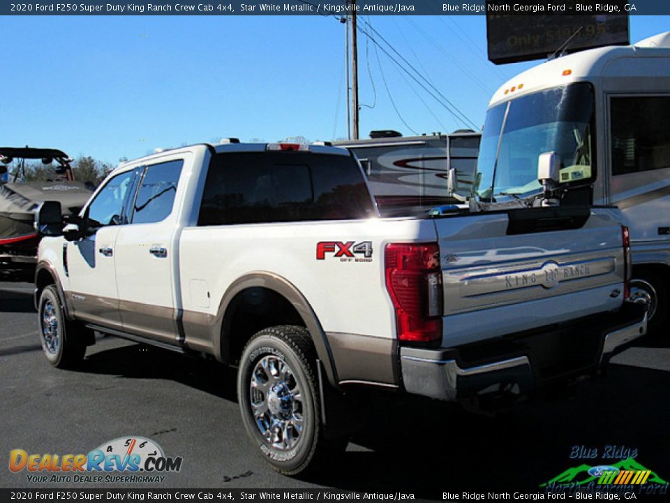 2020 Ford F250 Super Duty King Ranch Crew Cab 4x4 Star White Metallic / Kingsville Antique/Java Photo #3