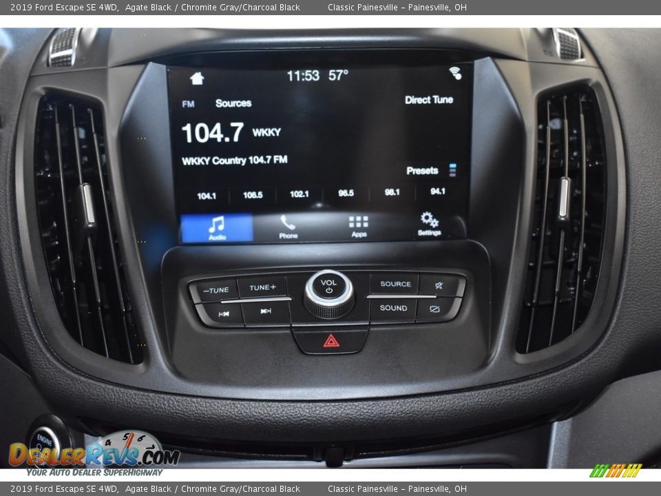 2019 Ford Escape SE 4WD Agate Black / Chromite Gray/Charcoal Black Photo #14