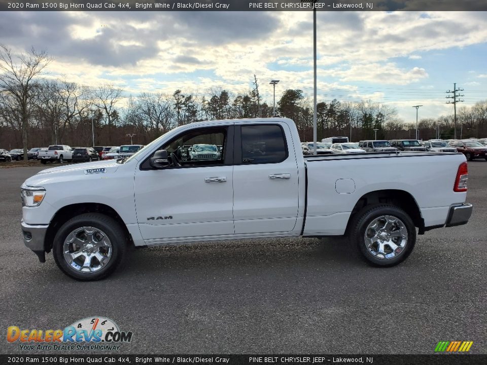 2020 Ram 1500 Big Horn Quad Cab 4x4 Bright White / Black/Diesel Gray Photo #3