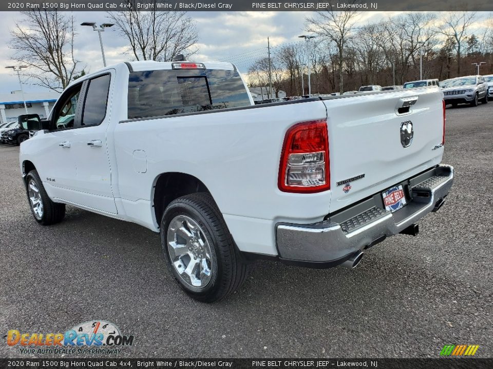 2020 Ram 1500 Big Horn Quad Cab 4x4 Bright White / Black/Diesel Gray Photo #4