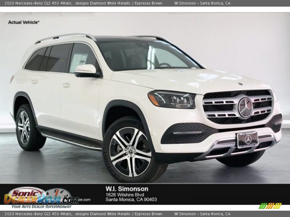 2020 Mercedes-Benz GLS 450 4Matic designo Diamond White Metallic / Espresso Brown Photo #1