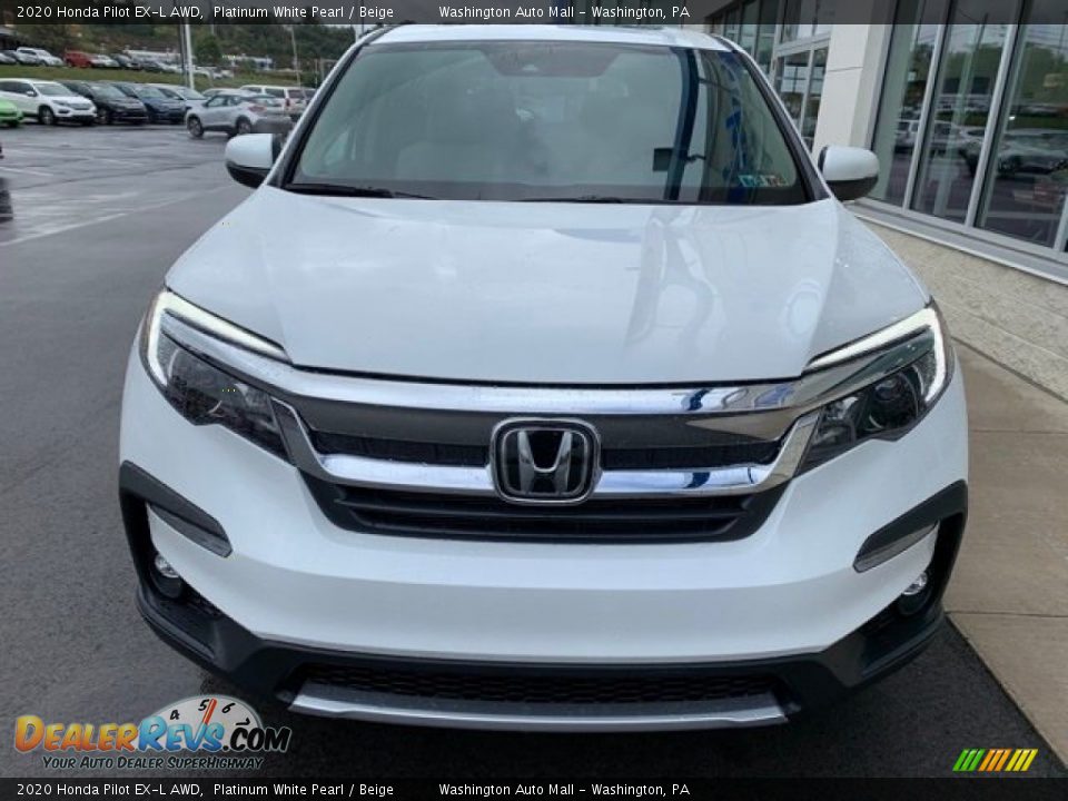 2020 Honda Pilot EX-L AWD Platinum White Pearl / Beige Photo #3