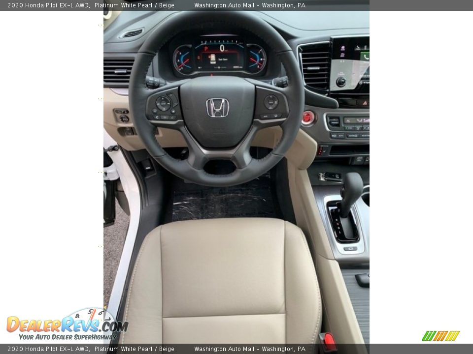 2020 Honda Pilot EX-L AWD Platinum White Pearl / Beige Photo #13