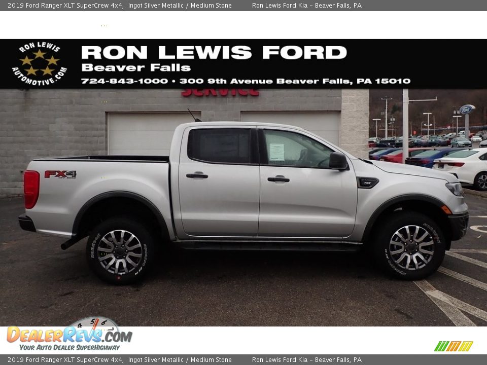 2019 Ford Ranger XLT SuperCrew 4x4 Ingot Silver Metallic / Medium Stone Photo #1