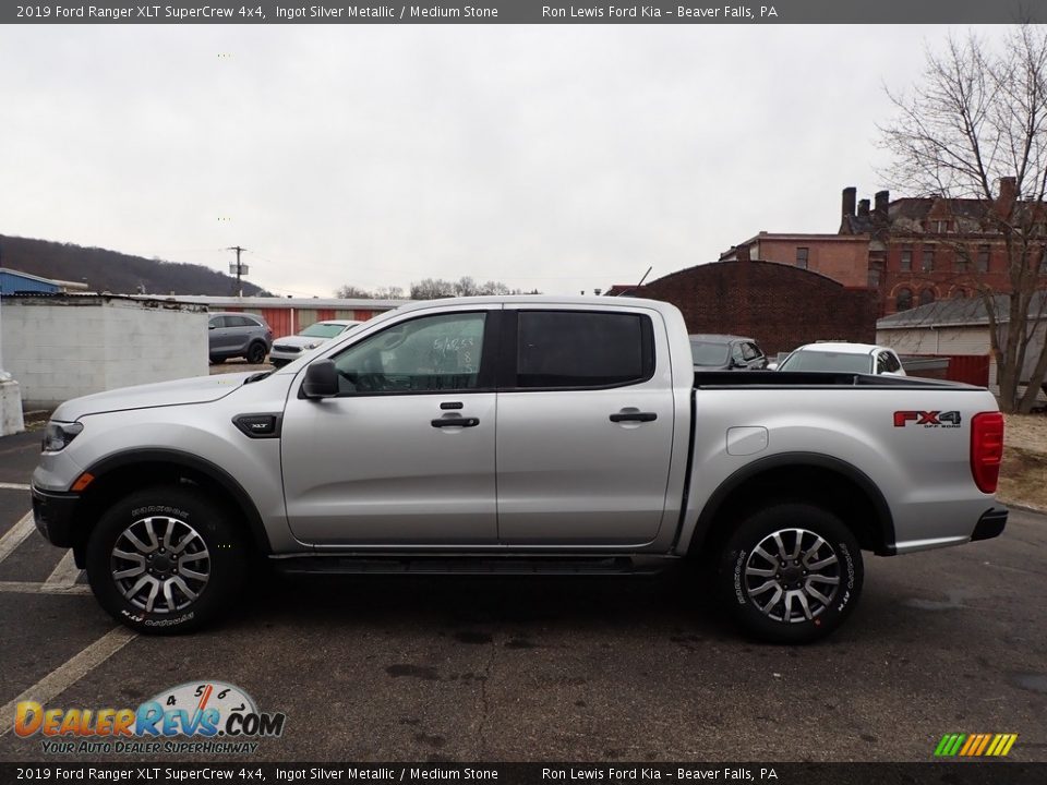 2019 Ford Ranger XLT SuperCrew 4x4 Ingot Silver Metallic / Medium Stone Photo #5