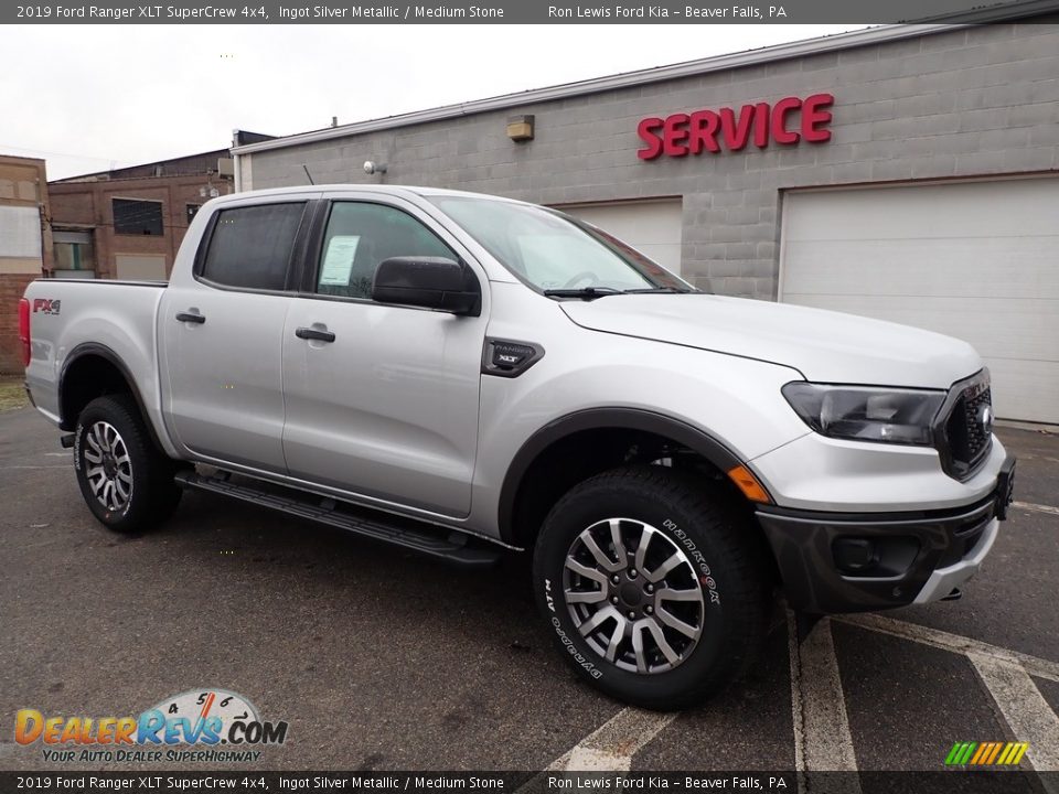 2019 Ford Ranger XLT SuperCrew 4x4 Ingot Silver Metallic / Medium Stone Photo #8