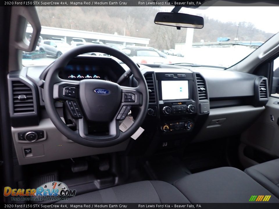Medium Earth Gray Interior - 2020 Ford F150 STX SuperCrew 4x4 Photo #13