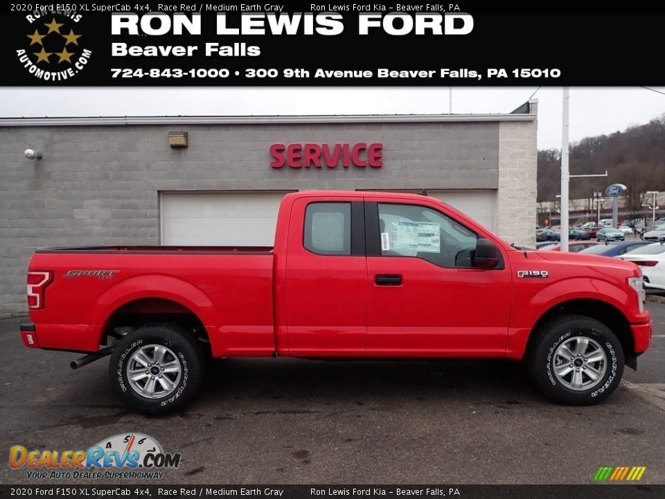 2020 Ford F150 XL SuperCab 4x4 Race Red / Medium Earth Gray Photo #1