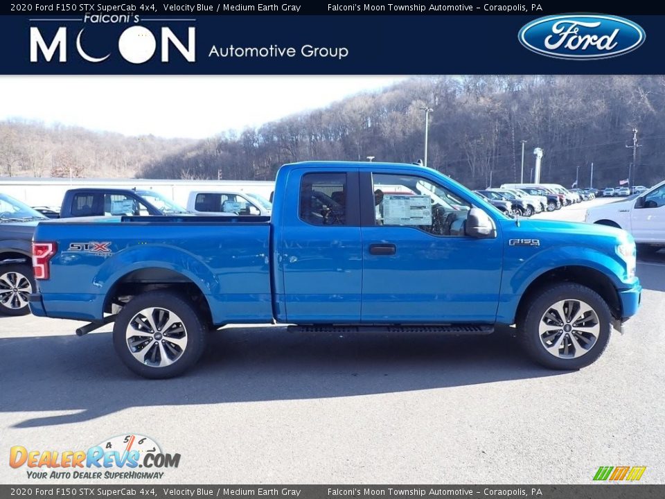 2020 Ford F150 STX SuperCab 4x4 Velocity Blue / Medium Earth Gray Photo #1