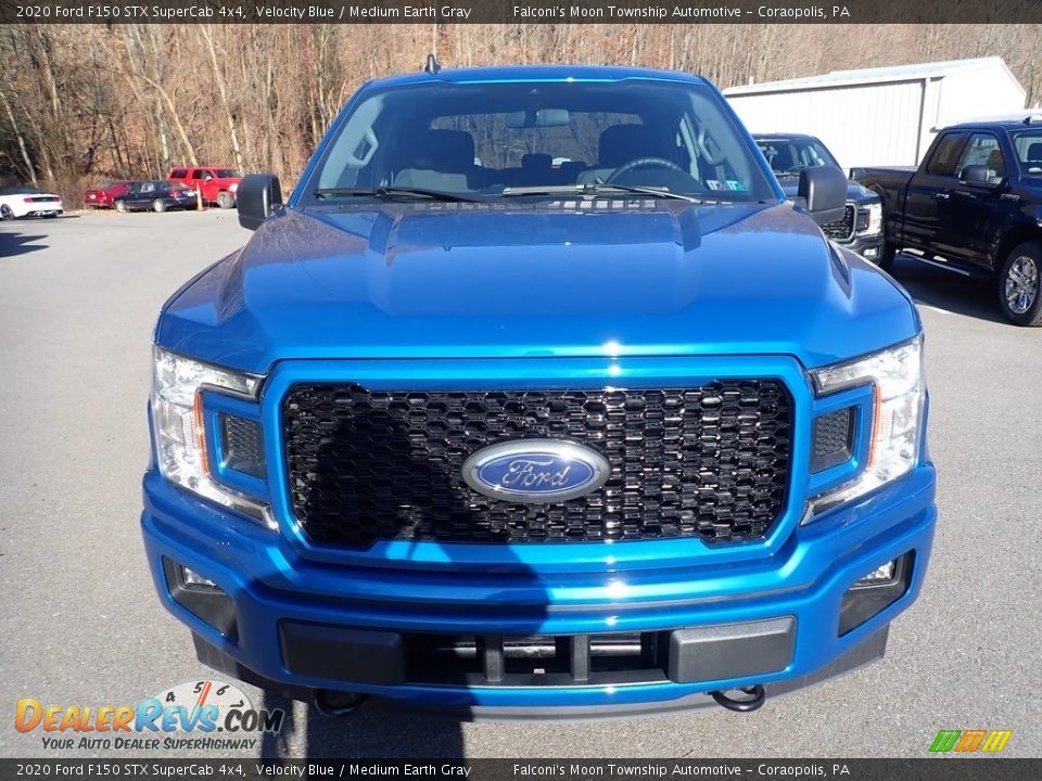 2020 Ford F150 STX SuperCab 4x4 Velocity Blue / Medium Earth Gray Photo #4