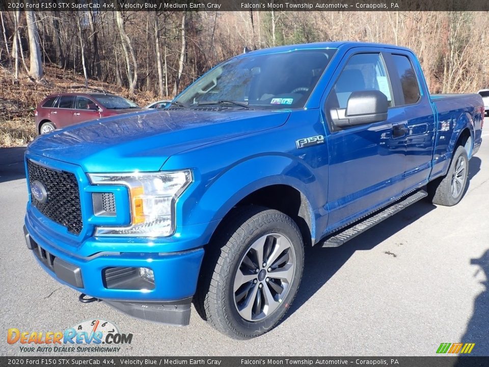 2020 Ford F150 STX SuperCab 4x4 Velocity Blue / Medium Earth Gray Photo #5