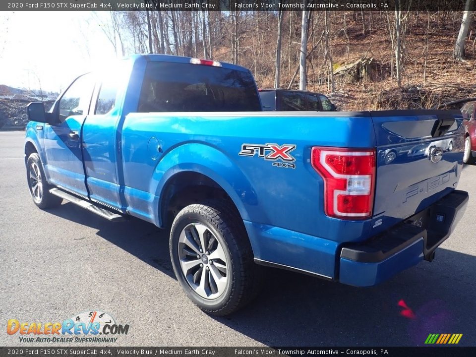 2020 Ford F150 STX SuperCab 4x4 Velocity Blue / Medium Earth Gray Photo #6
