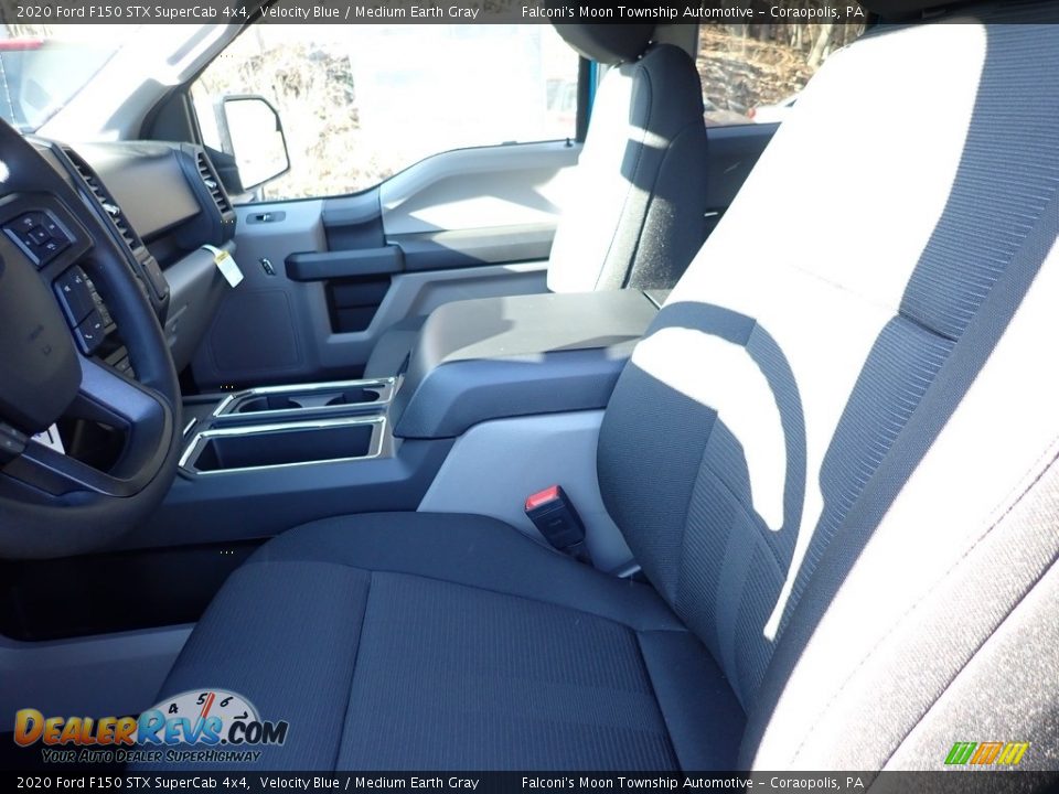 2020 Ford F150 STX SuperCab 4x4 Velocity Blue / Medium Earth Gray Photo #9