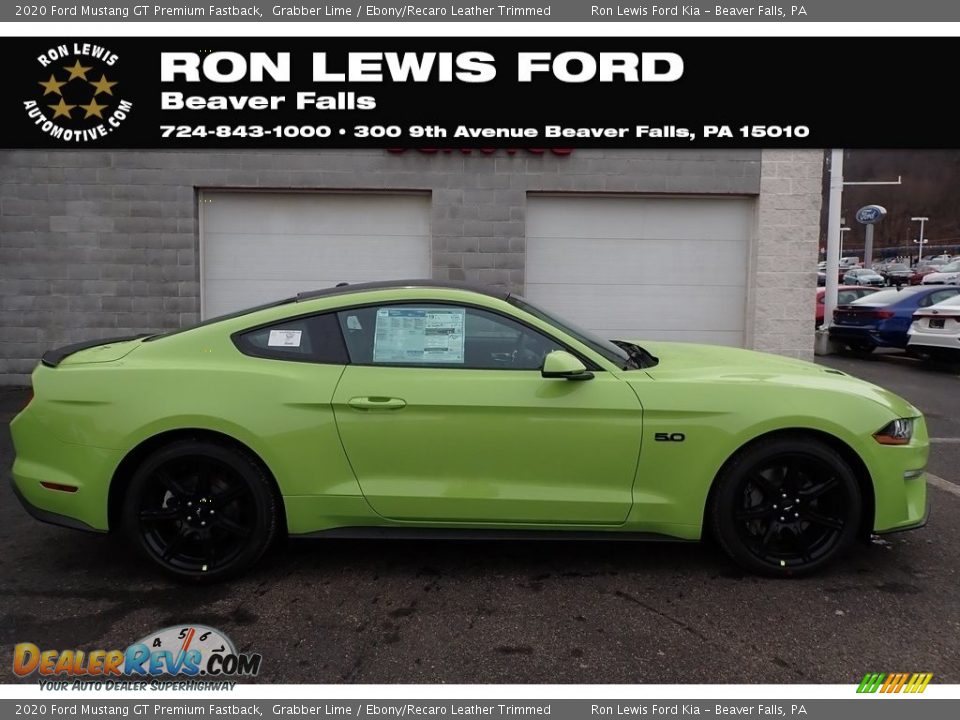2020 Ford Mustang GT Premium Fastback Grabber Lime / Ebony/Recaro Leather Trimmed Photo #1