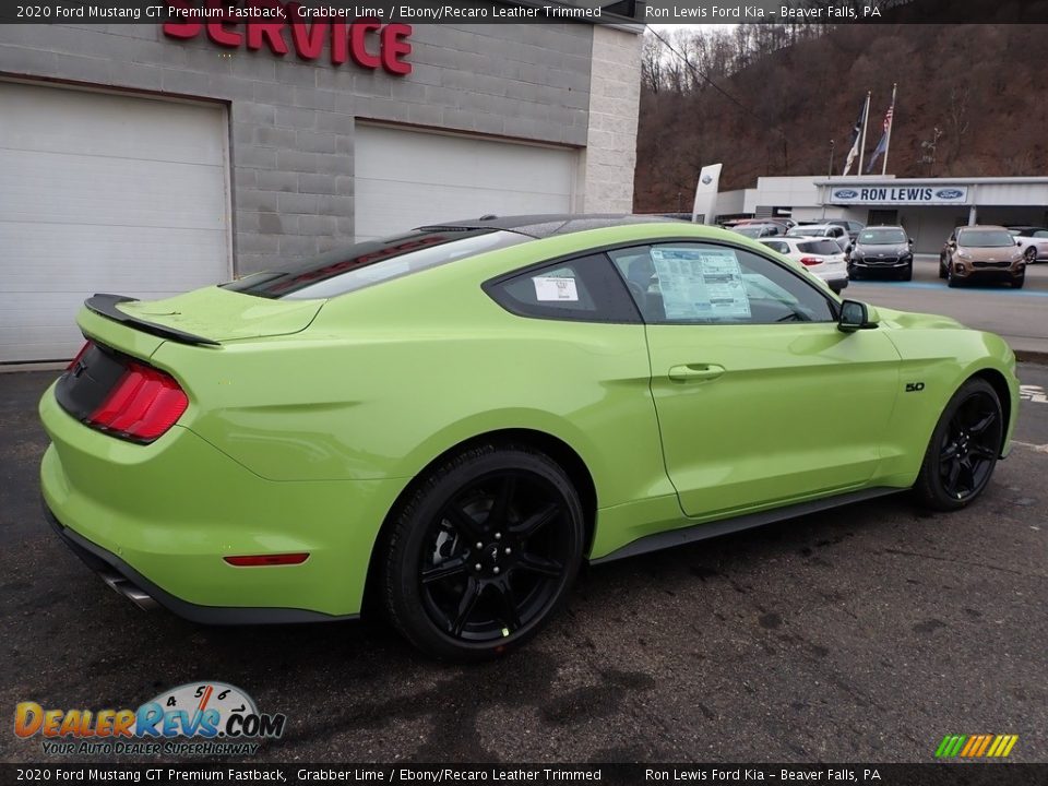 2020 Ford Mustang GT Premium Fastback Grabber Lime / Ebony/Recaro Leather Trimmed Photo #2