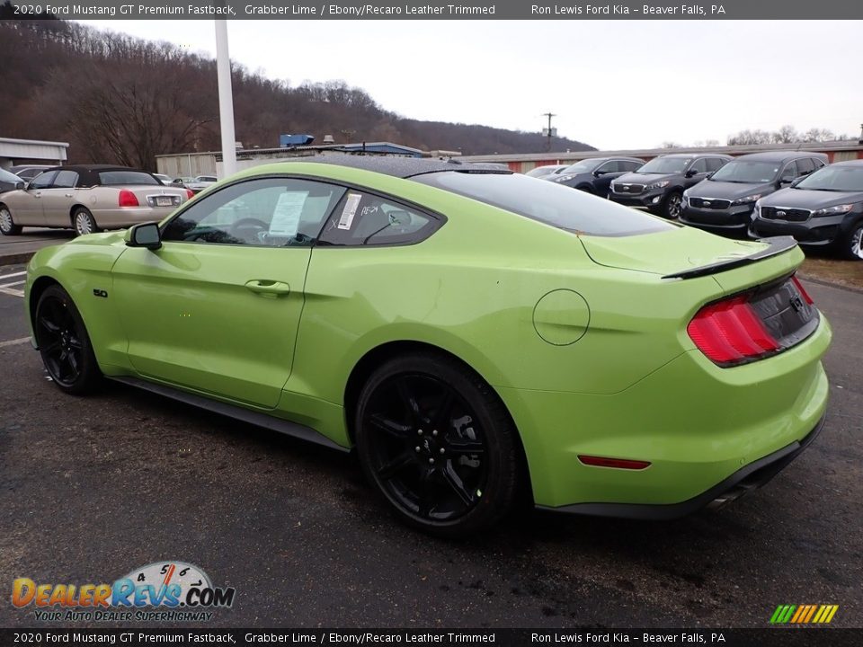 2020 Ford Mustang GT Premium Fastback Grabber Lime / Ebony/Recaro Leather Trimmed Photo #4
