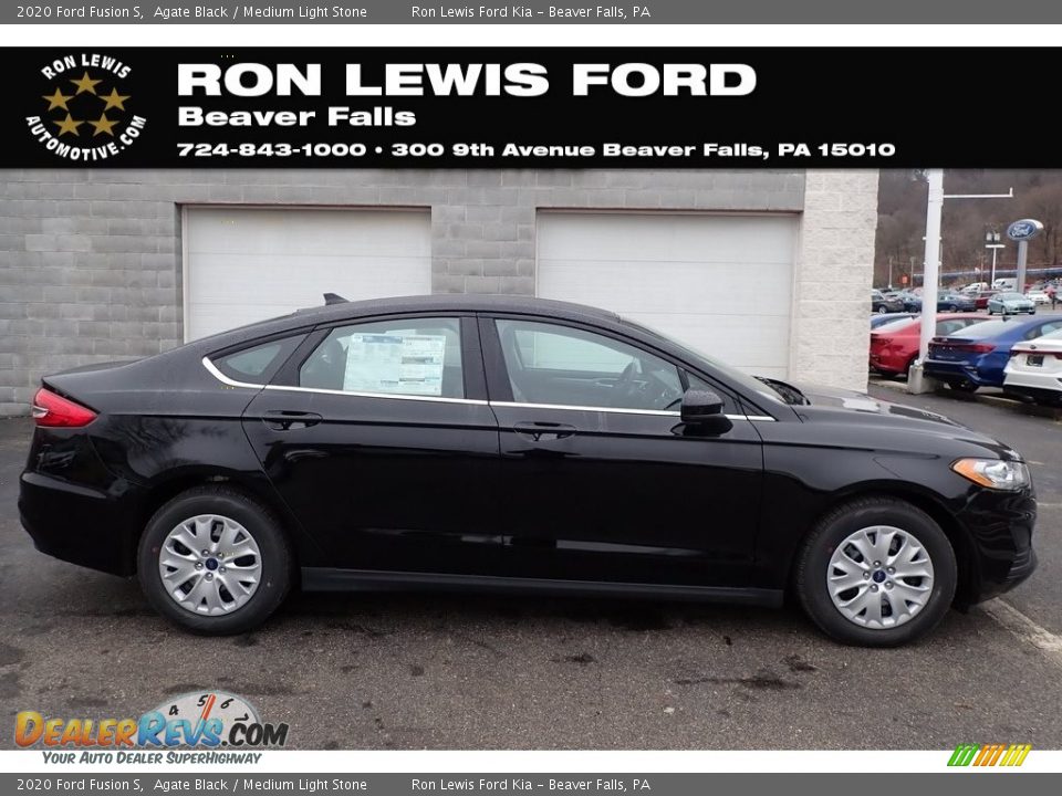 2020 Ford Fusion S Agate Black / Medium Light Stone Photo #1