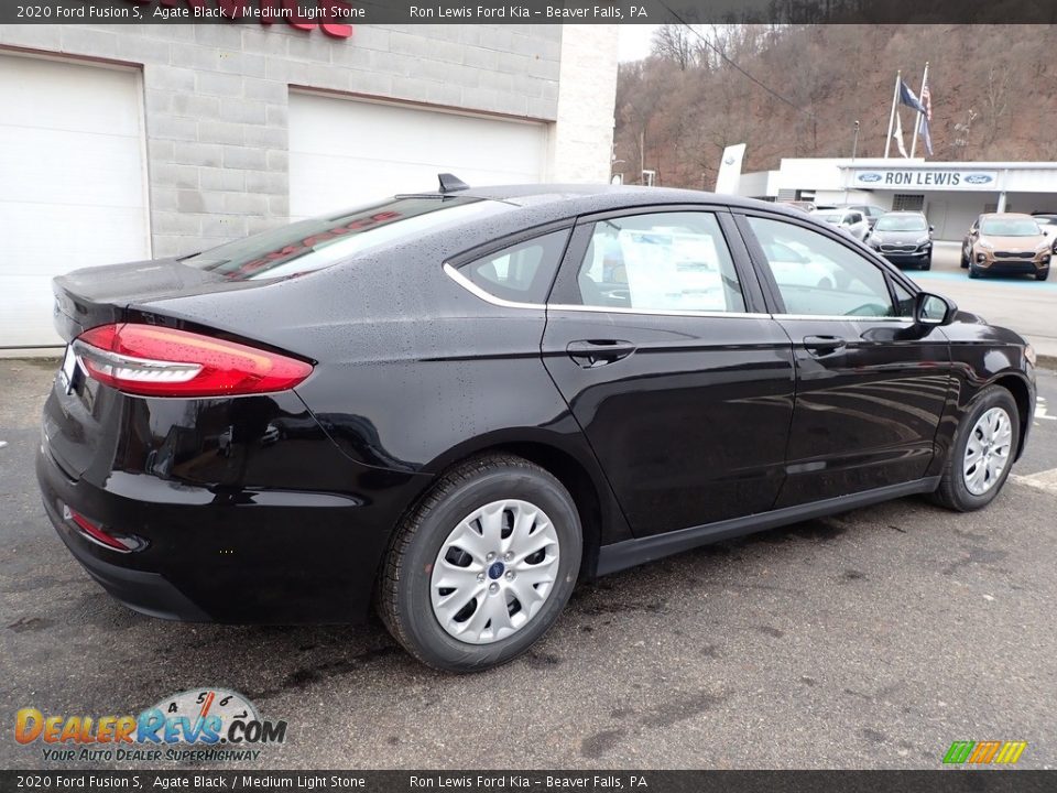 2020 Ford Fusion S Agate Black / Medium Light Stone Photo #2