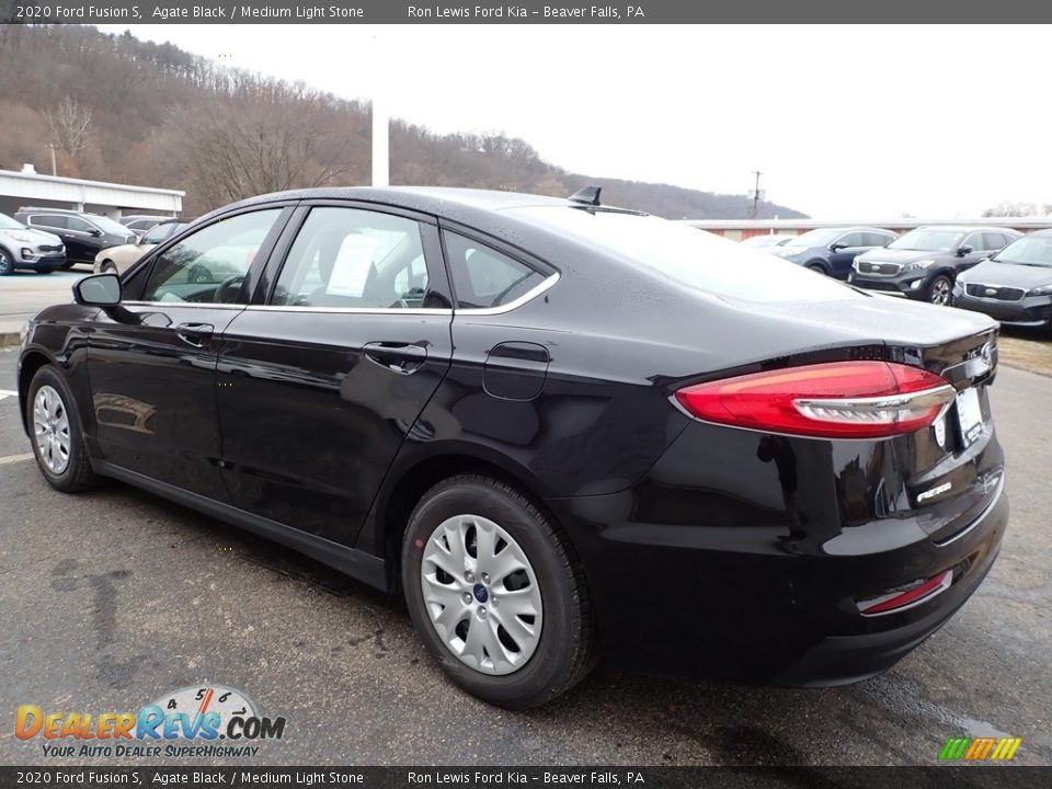 2020 Ford Fusion S Agate Black / Medium Light Stone Photo #5