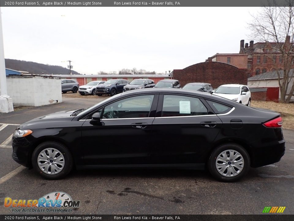 2020 Ford Fusion S Agate Black / Medium Light Stone Photo #6
