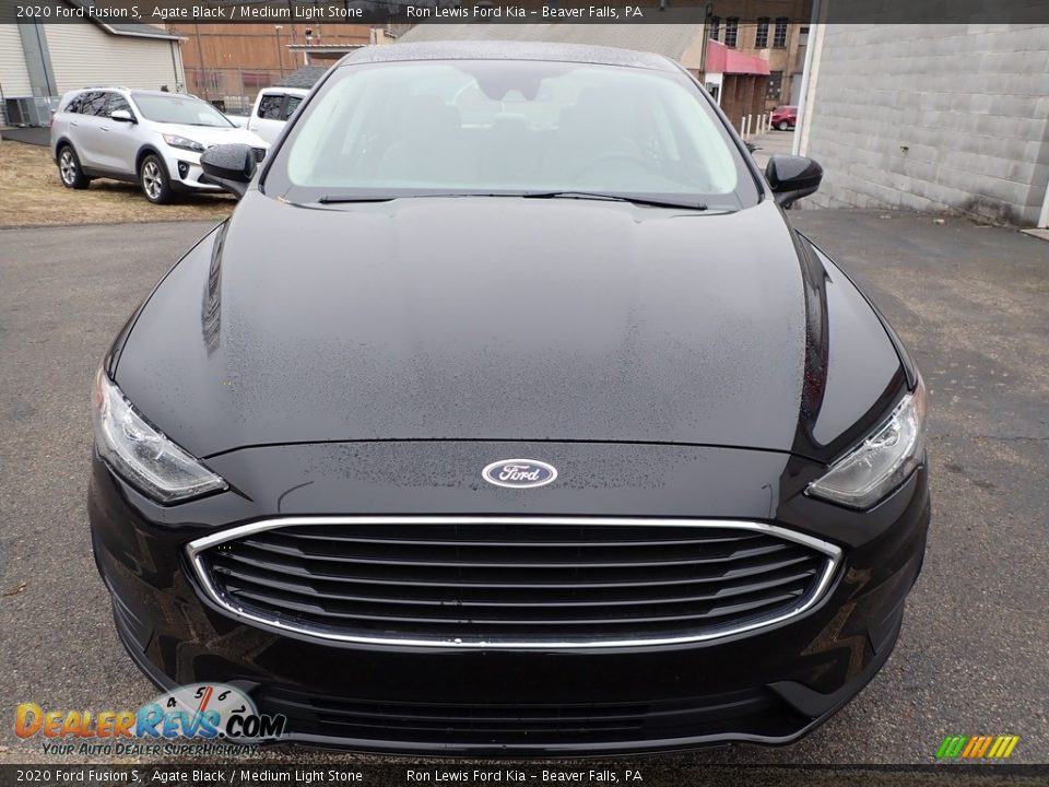 2020 Ford Fusion S Agate Black / Medium Light Stone Photo #8