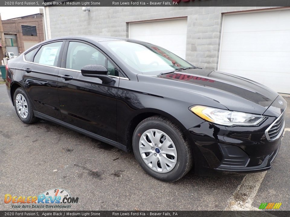 2020 Ford Fusion S Agate Black / Medium Light Stone Photo #9