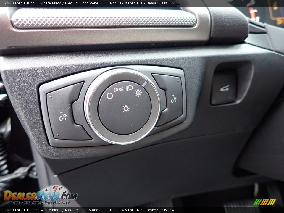 2020 Ford Fusion S Agate Black / Medium Light Stone Photo #13