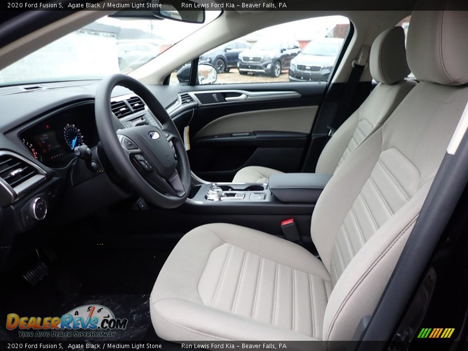 2020 Ford Fusion S Agate Black / Medium Light Stone Photo #14