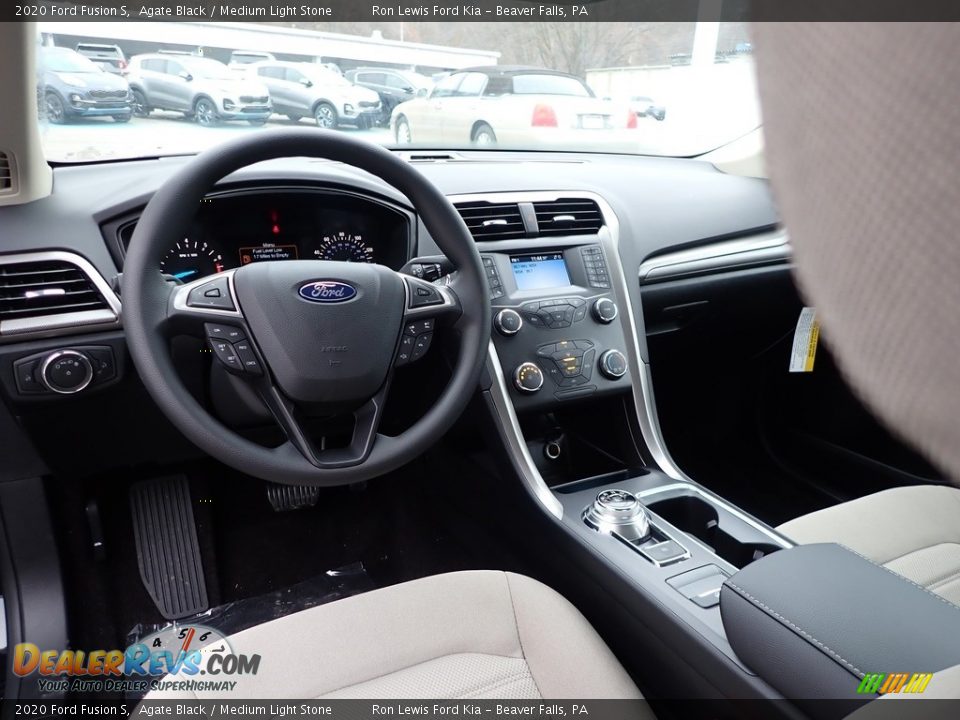 2020 Ford Fusion S Agate Black / Medium Light Stone Photo #16