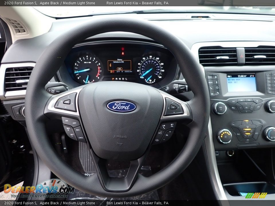2020 Ford Fusion S Agate Black / Medium Light Stone Photo #18