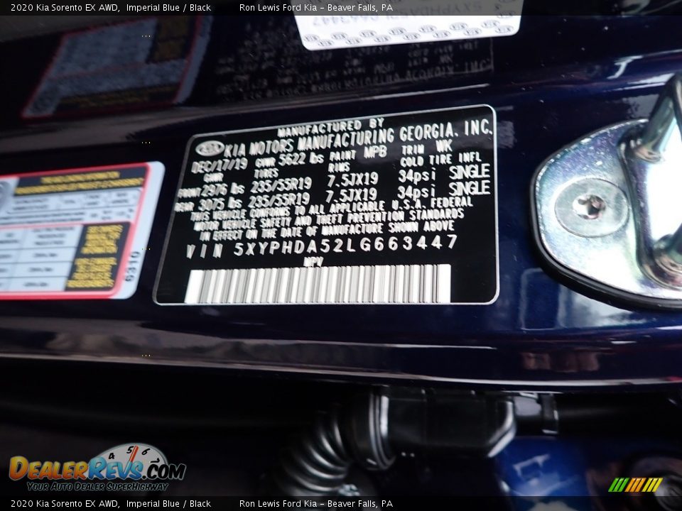 2020 Kia Sorento EX AWD Imperial Blue / Black Photo #11