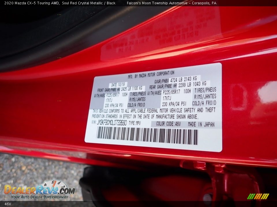 Mazda Color Code 46V Soul Red Crystal Metallic