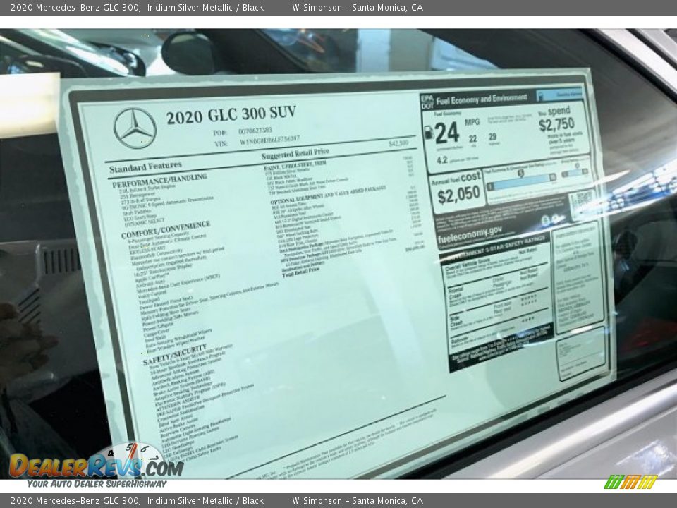 2020 Mercedes-Benz GLC 300 Iridium Silver Metallic / Black Photo #10