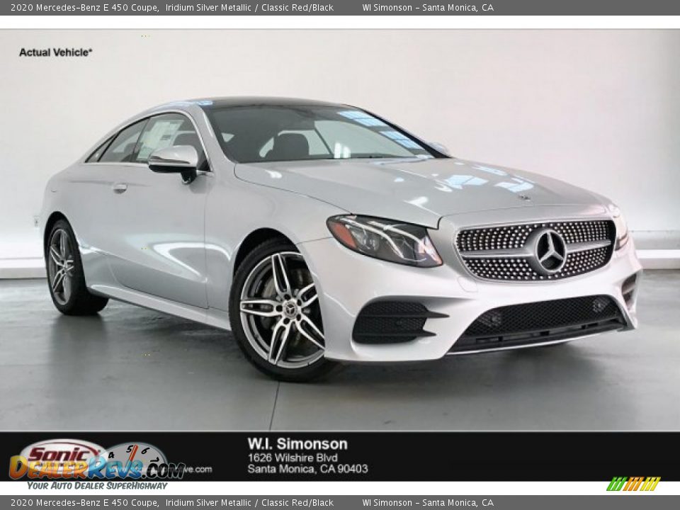 2020 Mercedes-Benz E 450 Coupe Iridium Silver Metallic / Classic Red/Black Photo #1