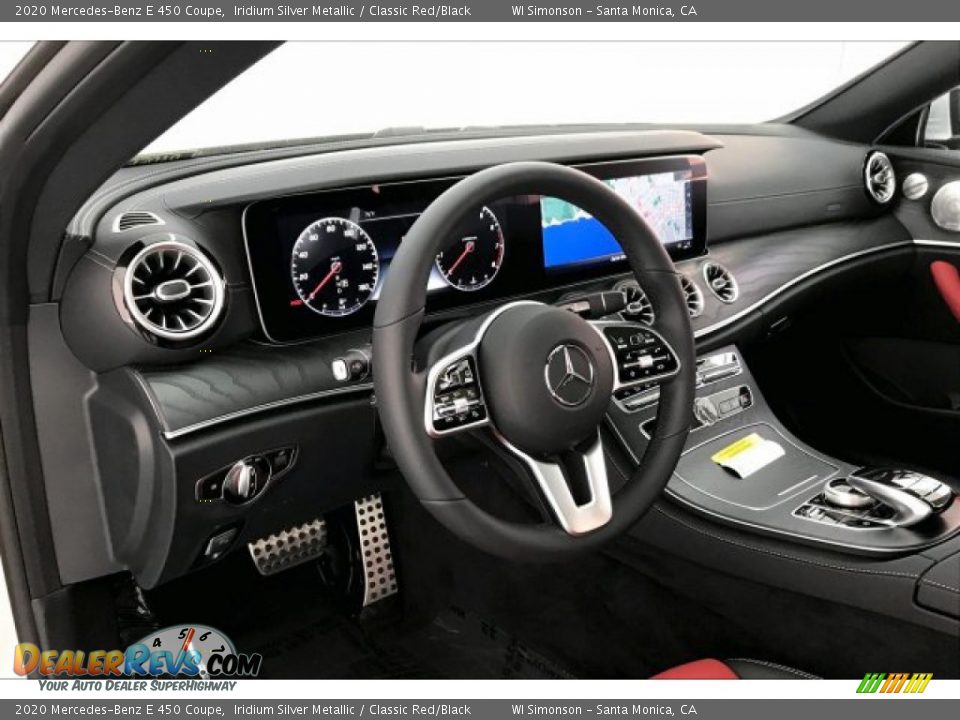 2020 Mercedes-Benz E 450 Coupe Iridium Silver Metallic / Classic Red/Black Photo #4