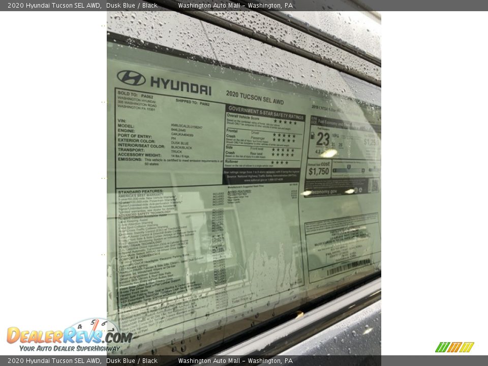 2020 Hyundai Tucson SEL AWD Dusk Blue / Black Photo #16