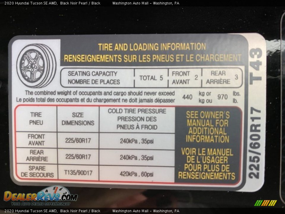 2020 Hyundai Tucson SE AWD Black Noir Pearl / Black Photo #9