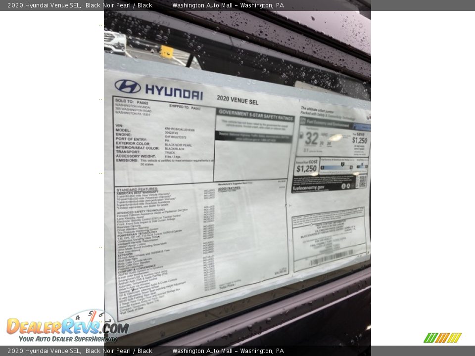 2020 Hyundai Venue SEL Window Sticker Photo #16