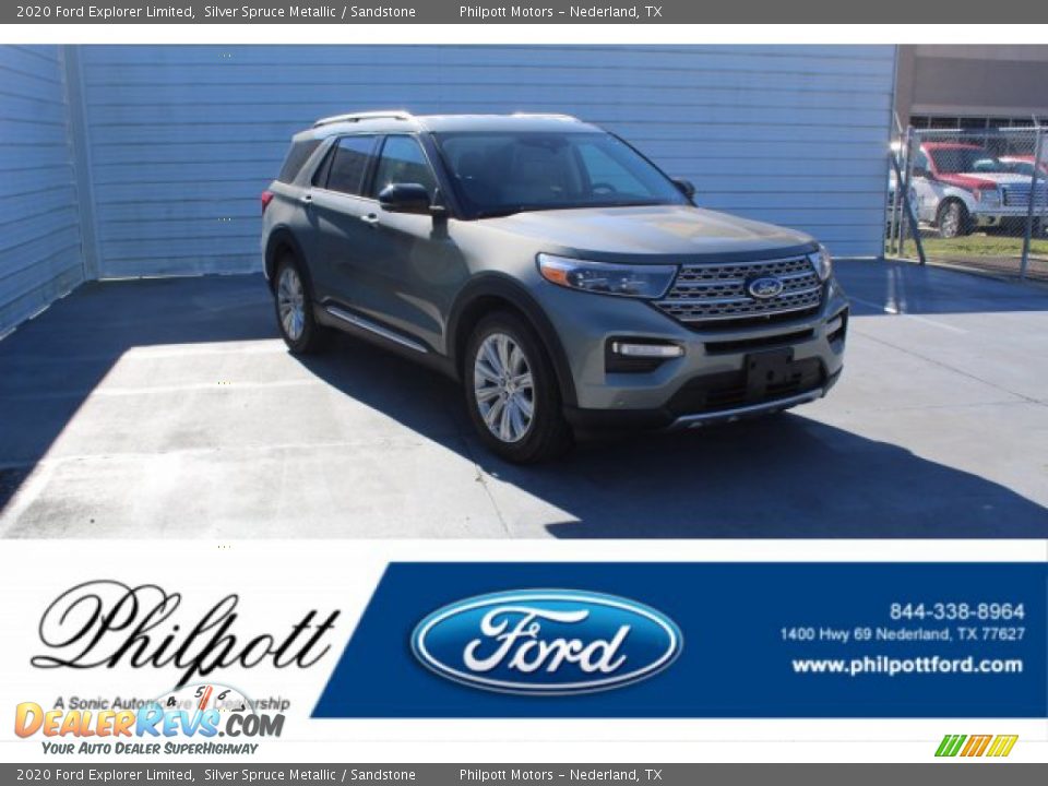 2020 Ford Explorer Limited Silver Spruce Metallic / Sandstone Photo #1