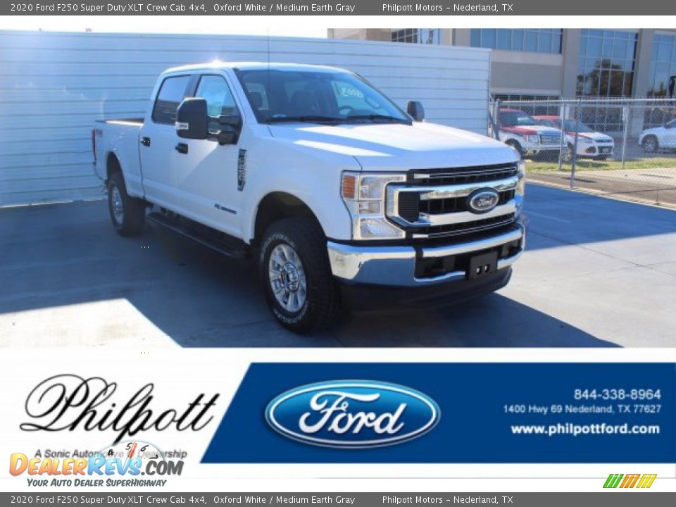 2020 Ford F250 Super Duty XLT Crew Cab 4x4 Oxford White / Medium Earth Gray Photo #1