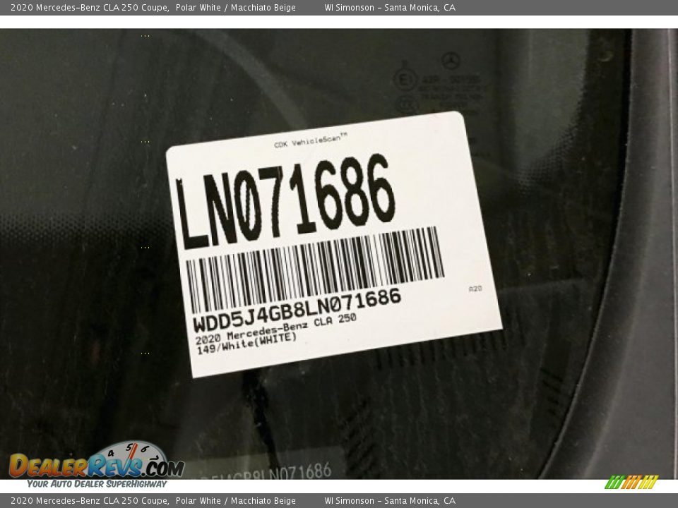 2020 Mercedes-Benz CLA 250 Coupe Polar White / Macchiato Beige Photo #11