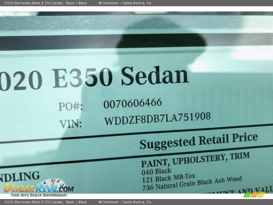 2020 Mercedes-Benz E 350 Sedan Black / Black Photo #11