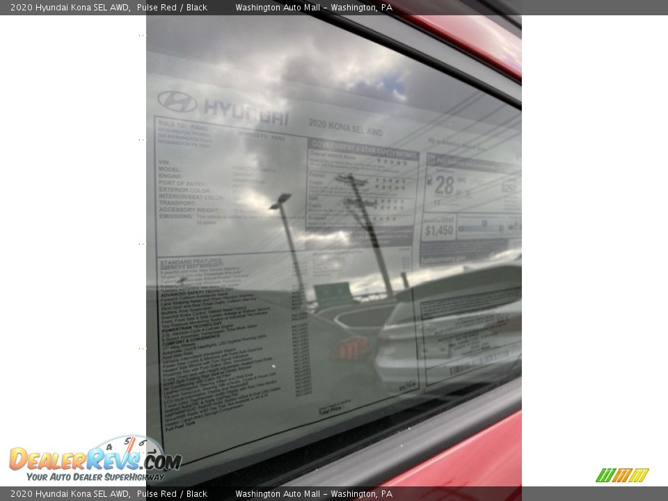 2020 Hyundai Kona SEL AWD Pulse Red / Black Photo #16
